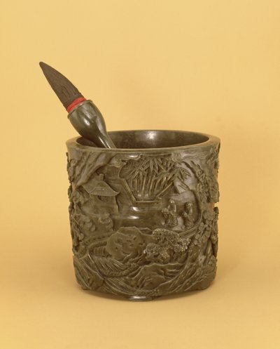 Gelehrten-Pinselhalter und Pinsel, Qianlong-Periode (1736-95) von Chinese School